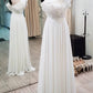 Elegant Ruffles One Shoulder Long Prom Dresses, Chiffon Long Formal Dresses