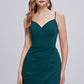 Chic V Neck Spaghetti Strap Lace Up Short Homecoming Dresses