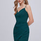Chic V Neck Spaghetti Strap Lace Up Short Homecoming Dresses
