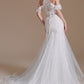 Gorgeous Mermaid Lace Off The Shoulder Tulle Wedding Dresses