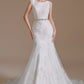 Mermaid Appliques Tulle Chapel Train Wedding Dresses With Belt