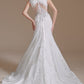 Mermaid Appliques Tulle Chapel Train Wedding Dresses With Belt