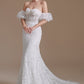 New Arrival Sweetheart Off the Shoulder Lace Long Beach Wedding Dresses