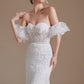 New Arrival Sweetheart Off the Shoulder Lace Long Beach Wedding Dresses