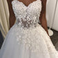 Elegant Sweetheart Strapless A Line With Lace Appliques Ball Gown Wedding Dresses