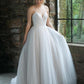 Chic Spaghetti Straps V Neck Tulle Floor Length Wedding Dresses