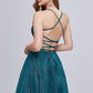 Shinning Spaghetti Strap A Line Backless Lace Up Homecoming Dresses