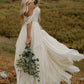 Off Shoulder Chiffon Sweetheart Floor Length Lace Wedding Dress W558