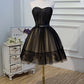 Elegant Black Strapless Lace Up Ball Gown Tulle Homecoming Dress
