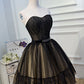 Elegant Black Strapless Lace Up Ball Gown Tulle Homecoming Dresses
