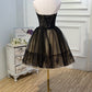 Elegant Black Strapless Lace Up Ball Gown Tulle Homecoming Dresses