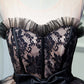 Black Lace Up Ball Gown Tulle Homecoming Dresses