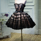 Black Lace Up Ball Gown Tulle Homecoming Dresses