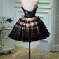 Black Lace Up Ball Gown Tulle Homecoming Dresses