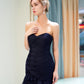 Sleeveless Navy Mermaid Sweep Train Prom Dresses