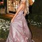 Stunning A Line Spaghetti Straps Long Prom Dresses with Pockets