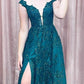 Dark Green A Line Off the Shoulder Formal Evening Gowns Lace Long Prom Dresses