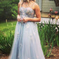 Popular Evening Dresses Sweetheart Tulle Long Prom Dresses with AppliquesFashion Formal Dresses