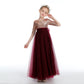 Cute Burgundy A-Line Tulle Flower Girl Dresses With Sequins