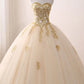Ivory Ball Gown Sweetheart Strapless Sleeveless Appliques Beading Prom Dress,Evening Dress