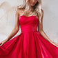 Simple Red V Neck Sleeveless A Line Homecoming dress