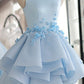 Round Neckline Light Blue Homecoming Dresses Cute Dresses