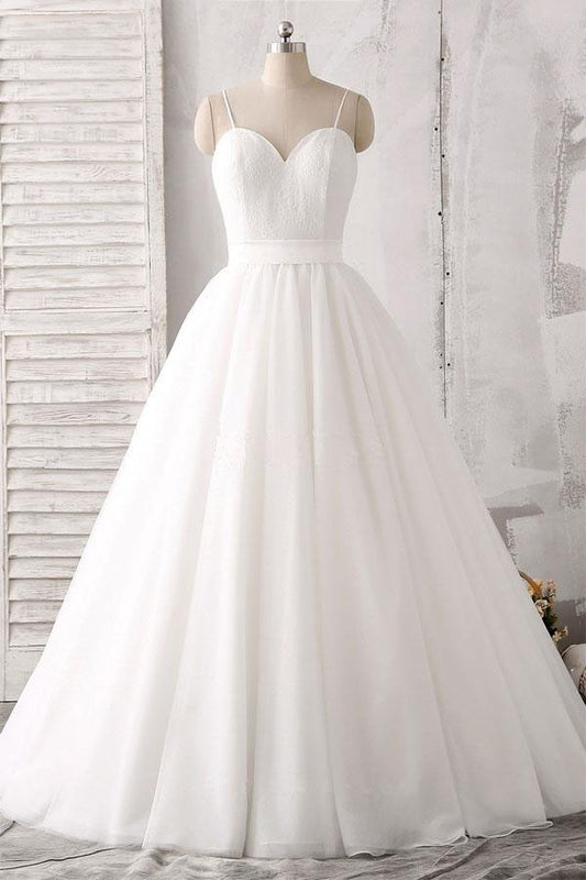 White A Line Floor Length Sweetheart Sleeveless Layers Wedding Dress,Wedding Gowns