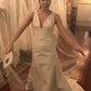 Simple V Neck Sleeveless Mermaid Wedding Dresses