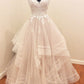 A Line Brush Train Sweetheart Sleeveless Ruffles Appliques Wedding Dress,Perfect Wedding Gowns W279 - Ombreprom