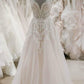 Impressive Spaghetti Straps V Neck Sleeveless Open Back With Lace Appliques Wedding Dresses