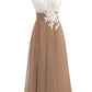 Simple A Line Ankle Length V Neck Chiffon Prom Dresses Formal Dresses