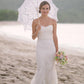 White Sheath Court Train Sweetheart Sleeveless Layers Lace Wedding Dress,Wedding Gowns 