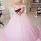 Charming Off the Shoulder With Handmade Flower Wedding Dresses W359 - Ombreprom