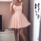 Sweetheart Straps Sleeveless A Line Short Homecoming Dresses