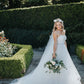 White A Line Court Train Sweetheart Sleeveless Layers Wedding Dress,Cheap Wedding Dress
