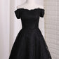 Sexy Black Lace A-line With Appliques Homecoming Dresses