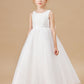 Lovely Sleeveless Applique Tulle Flower Girl Dresses With Bownot