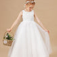 Lovely Sleeveless Applique Tulle Flower Girl Dresses With Bownot