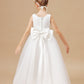 Lovely Sleeveless Applique Tulle Flower Girl Dresses With Bownot
