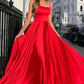Gorgeous Red A Line Sleeveless Lace Up Prom Dresses