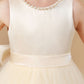Champagne Sleeveless Tulle Satin Flower Girl Dresses With Bow