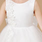 Chic Hi-Lo Sleeveless Applique Tulle Stain Flower Girl Dresses With Bownet