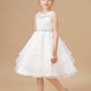 Ruffles Sleeveless Organza Applique Tulle Flower Girl Dresses With Rhinestone Sash