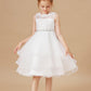 Ruffles Sleeveless Organza Applique Tulle Flower Girl Dresses With Rhinestone Sash