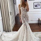 Gorgeous Mermaid Sweetheart Lace Wedding Dresses with Appliques