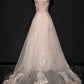 Pink A Line Brush Train V Neck Capped Sleeve Lace Up Appliques Prom Dress,Party Dress P418 - Ombreprom