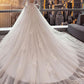 Chapel Train 3/4 Sleeve Appliques Ball Gown Wedding Dresses