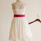 White A Line Floor Length Scoop Neck Sleeveless Lace Flower Girl Dresses,Baby Dresses