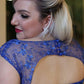 Blue A Line Brush Train Sweetheart Sleeveless Zipper Back Plus Size Prom Dresses S11 - Ombreprom