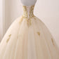 Ivory Ball Gown Sweetheart Strapless Sleeveless Appliques Beading Prom Dresses
